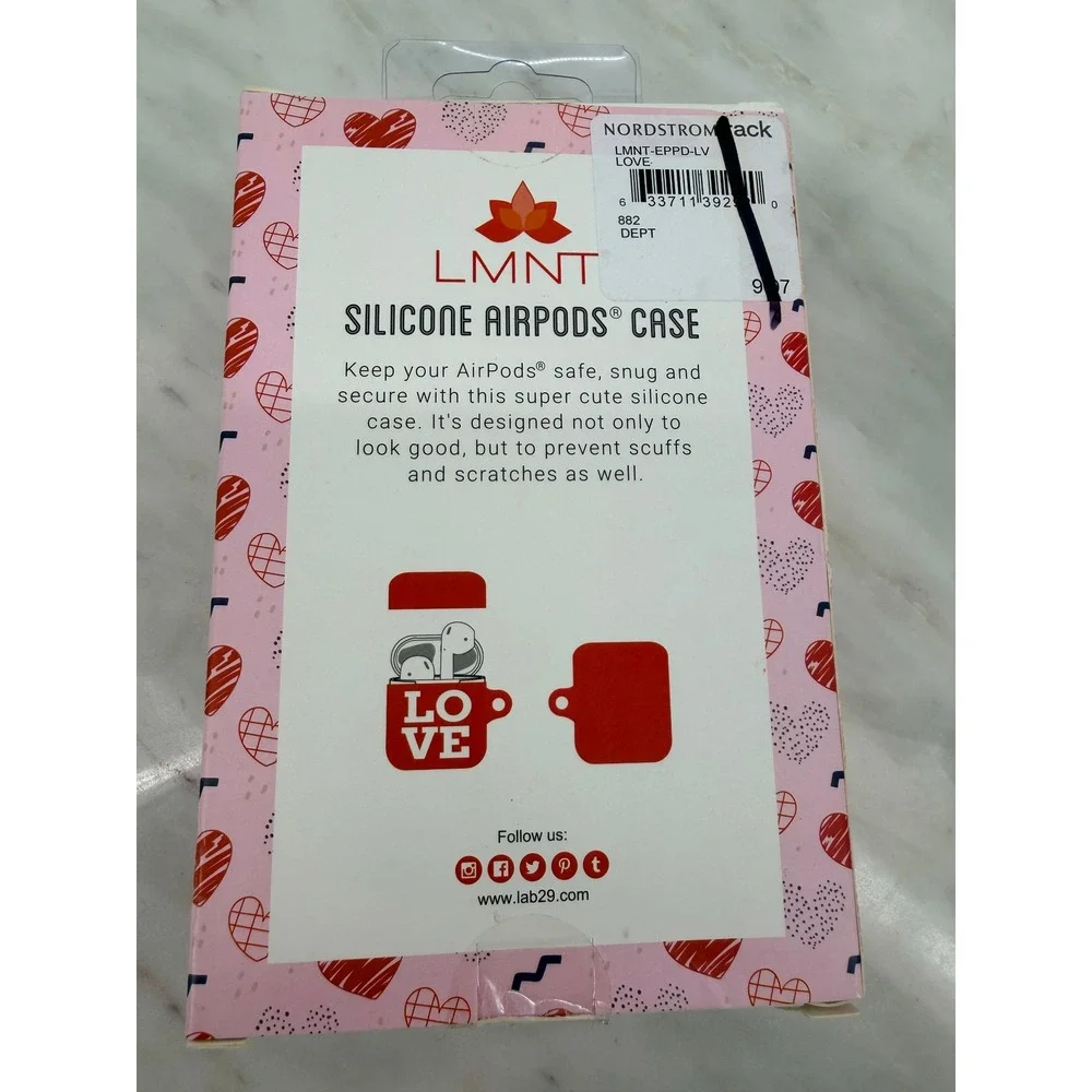 LMNT Red Silicone‎ AirPods Case LOVE Graphic Protective Cover